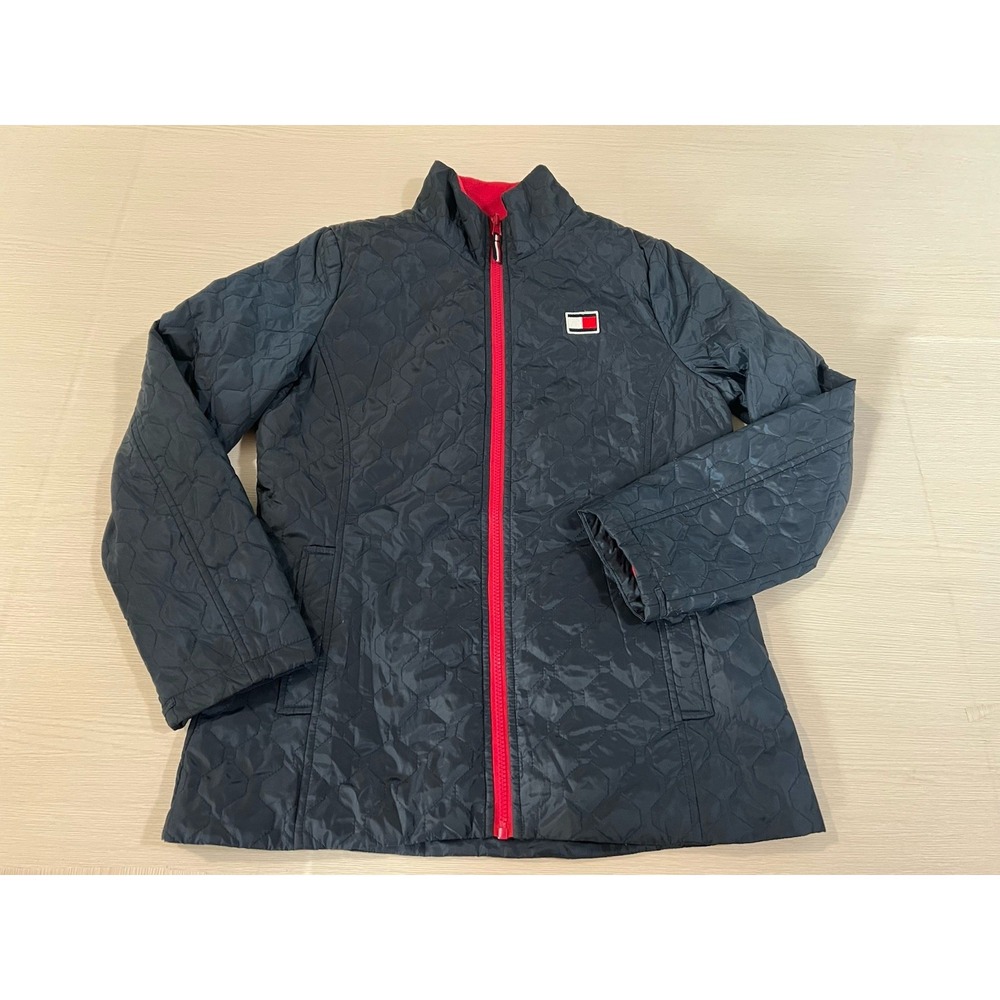 Tommy Hilfiger Women Jacket Medium Blue 3 In 1 All Weather System Quilted‎ Logo